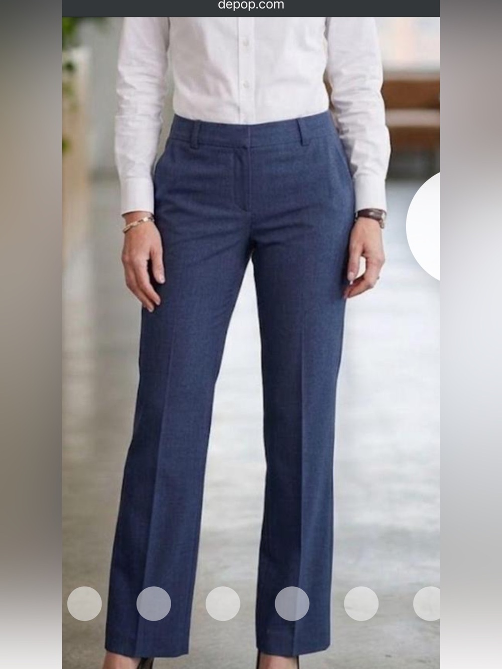 Nine West Navy Boot-Cut Dress Pants